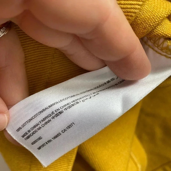 The Fifth Label - Mustard Yellow Overall Cargo Denim Mini Dress - Picture 8 of 8